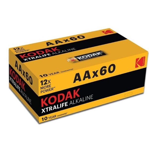Kodak Xtralife Alkaline AA Batteries - 60 Pack