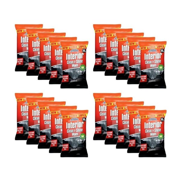 20 x 30pc Car Pride Automotive Vehicle Interior Dashboard Wipes Cleaning