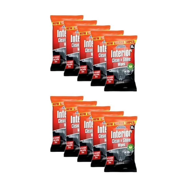10 x 30pc Car Pride Automotive Vehicle Interior Dashboard Wipes Cleaning