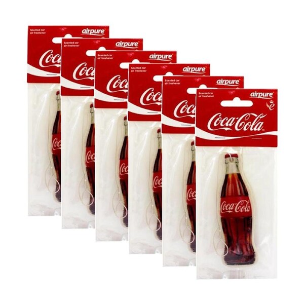 6PK Airpure Car Vehicle Air Freshener 2D Bottle Original Design Coca-Cola Scent