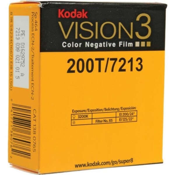 Kodak Film VISION3 200T Color Negative Film #7213 (Super 8, 50' Roll)
