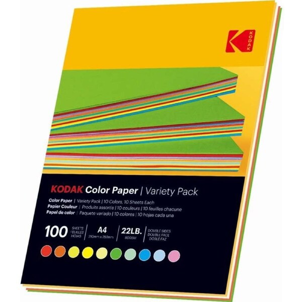 Kodak Assorted Colour Paper 80gsm A4 - 100 Sheets
