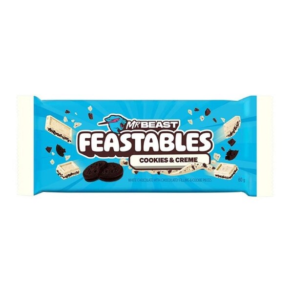 [10 pack] Mr Beast Feastables Chocolate Cookies & Creme - 60g