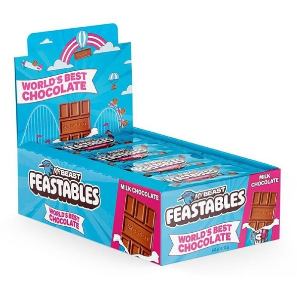 [24 pack] Mr Beast Feastables Milk Chocolate Bar 35 gram