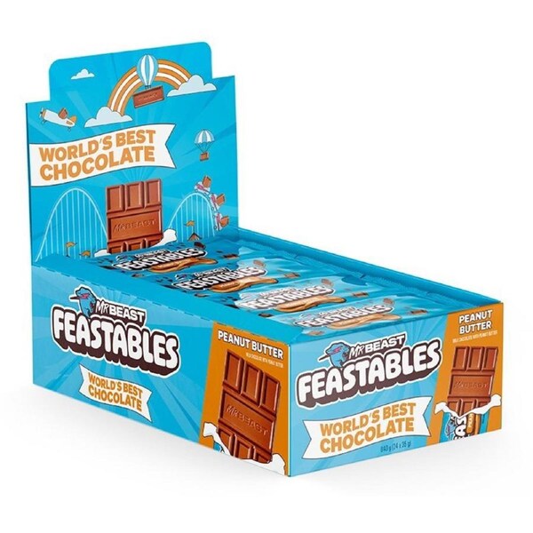 [24pack] MrBeast Feastables Peanut Butter Milk Chocolate Bar - 35g