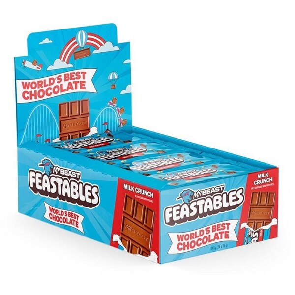 [24pack] Mr Beast Feastables Milk Chocolate Crunch Bar - 35g