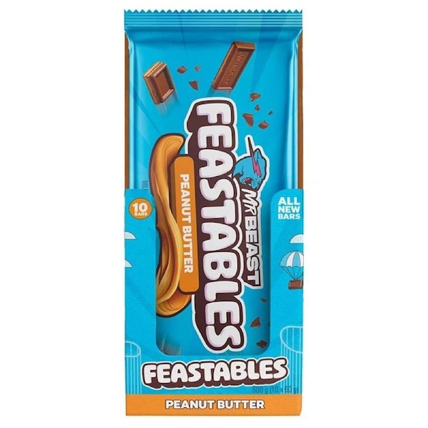 [10 pack] Mr Beast Feastables Chocolate Peanut Butter - 60g