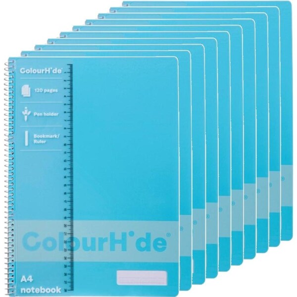 Colourhide Notebook 120 Page A4 Light Sky Blue 10 Pack