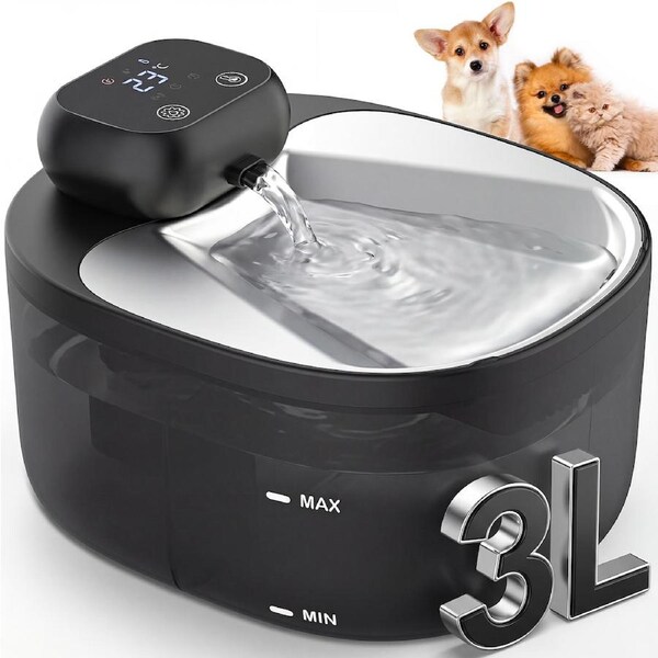 Advwin 3L Thermostatic Automatic Pet Water Fountain Cordless Pet Water Dispenser