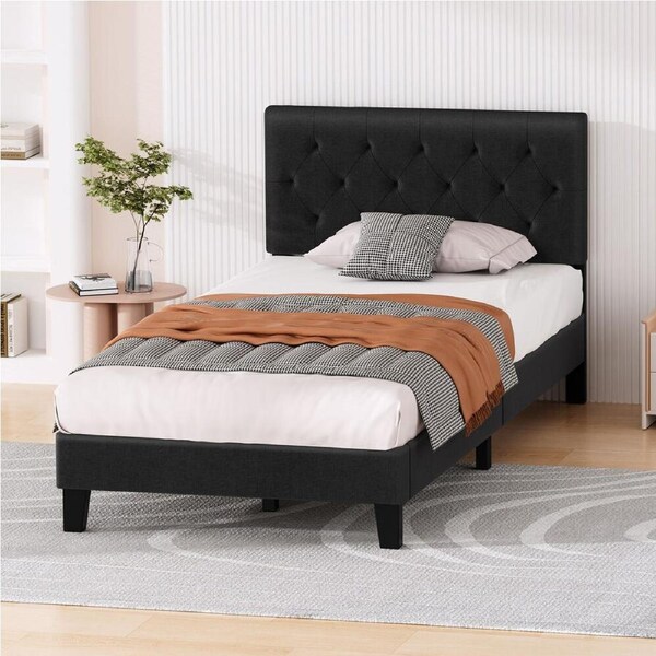 ALFORDSON Bed Frame Single Size Fabric Charcoal