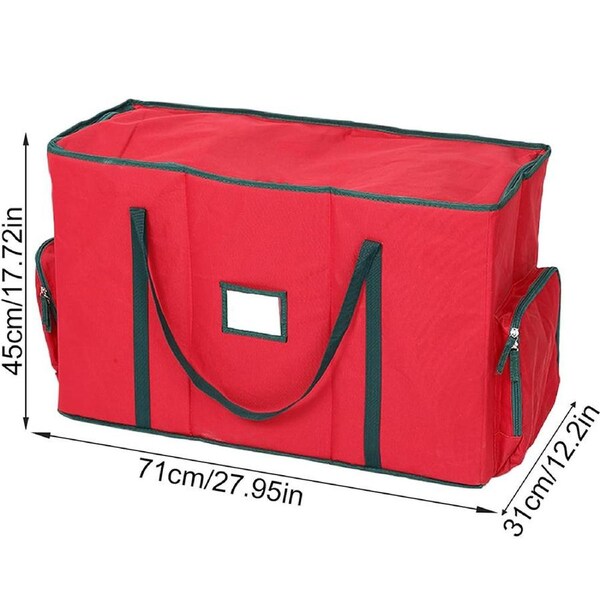 Catzon Large Christmas Holiday Decoration Storage Bag Organizer-Red