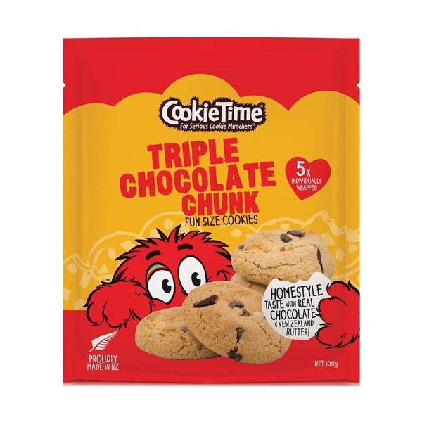 Cookie Time Triple Chocolate Chunk 5 Pack 100g x 1