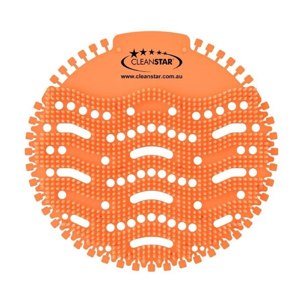 250pc Cleanstar Individually Packaged Urinal Screens Tangerine Scent Orange