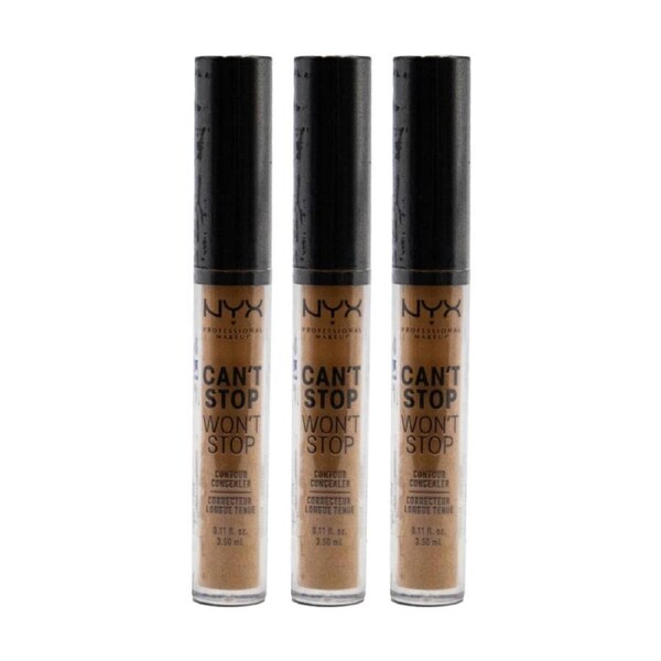 3PK NYX Cant Stop Wont Mahogany 24H Lasting Concealer 3.5Ml