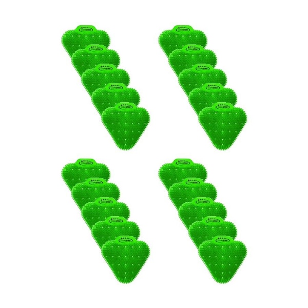 2x 10pc Cleanstar Anti-Splash Urinal Screens Apple Fragrance Odour Control Green
