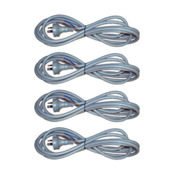 4PK Cleanstar 3m Heavy Duty Extention Cord Power Tool Repair Lead 10 AMP Grey