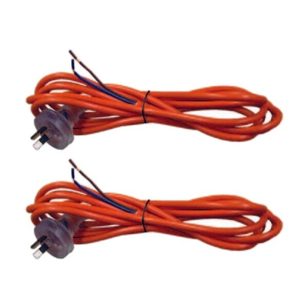 2PK Cleanstar 3m Heavy Duty Extention Cord Power Tool Repair Lead 10 AMP Orange