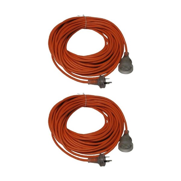 2PK Cleanstar Power Extension Lead 20 Metre 10 Amp Orange Illuminated Socket