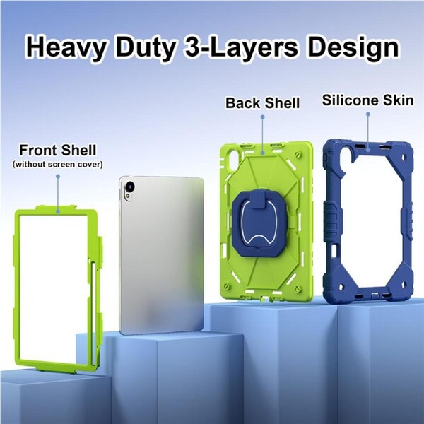 Catzon Tablet Case for Huawei MatePad 11.5s Shockproof Case with Strap-NavyBlueGreen