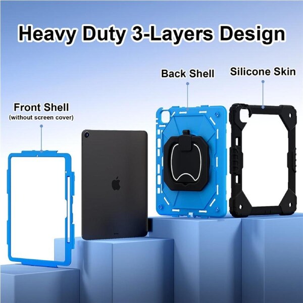 Catzon Tablet Case for iPad Air 13Inch M2 / M3 Shockproof Case with Strap-BlackBlue