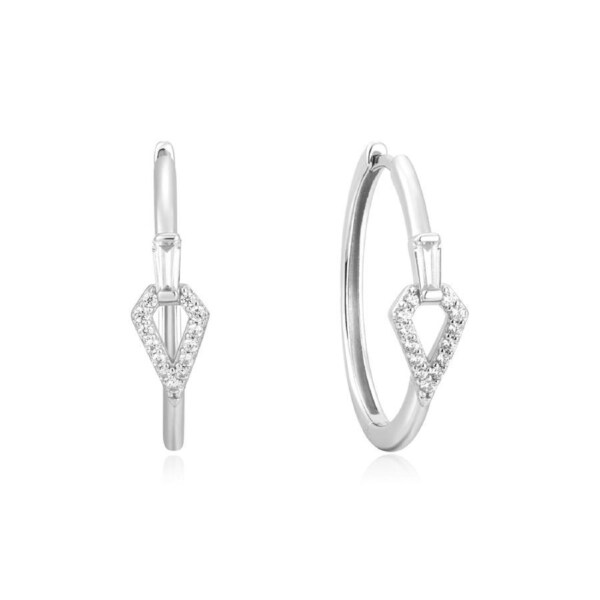 Ania Haie Silver Cubic Zirconia Geometric Hoops