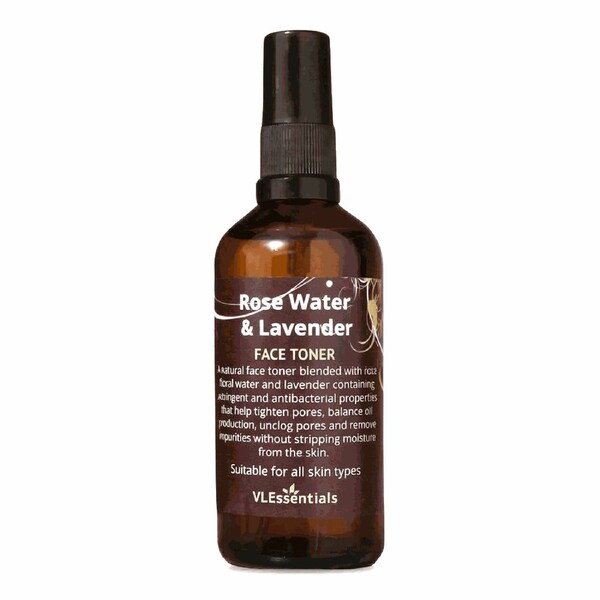VLESSENTIALS Rose Water Lavender Face Toner Hydrating Soothing Mist 100ml