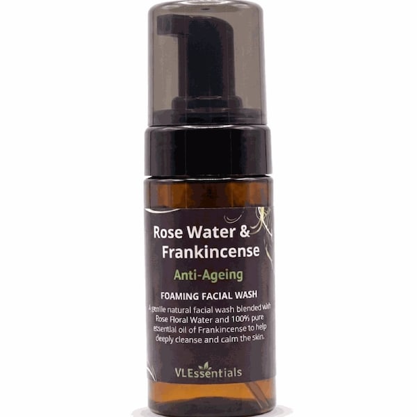 VLESSENTIALS Rose Water Frankincense Foaming Cleanser Face Wash For Mature Skin 100ml