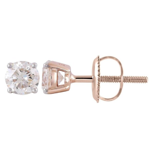Stud Earrings with 0.75ct Diamonds in 9K Rose Gold