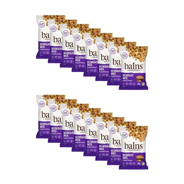 16PK Bains Wholefoods Chickpea Bombay Mix Original Flavoured Snack 100g