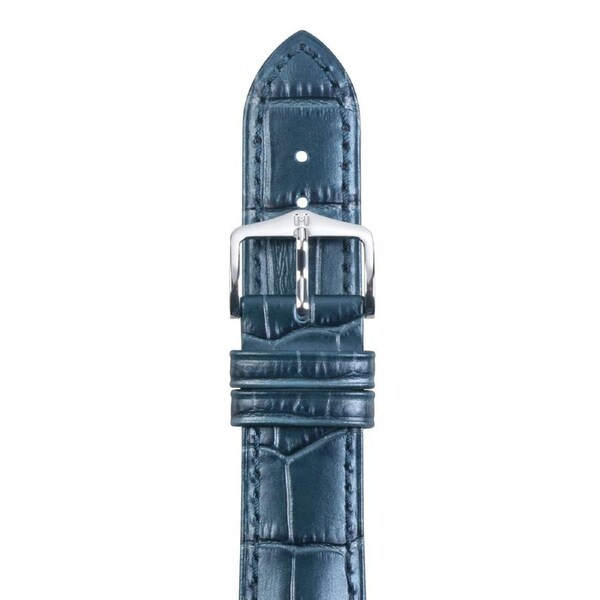 Hirsch Duke Metallic Blue Limited Edition Alligator Embossed Leather Watch Band