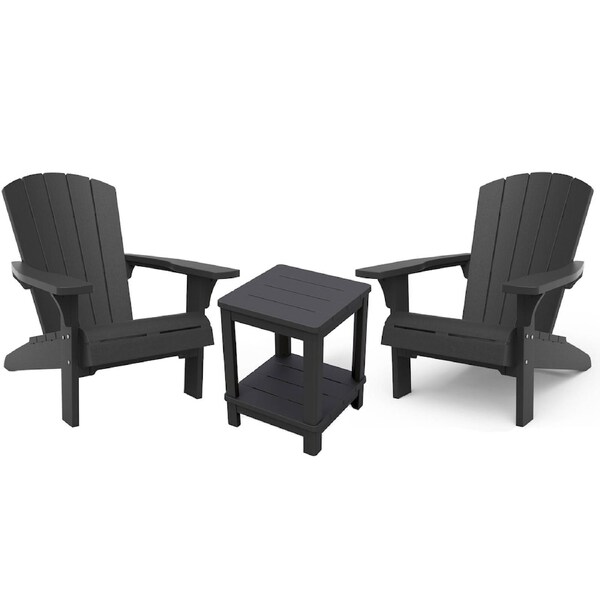 Troy Adirondack - Graphite-2 pack + Deluxe Table - Graphite