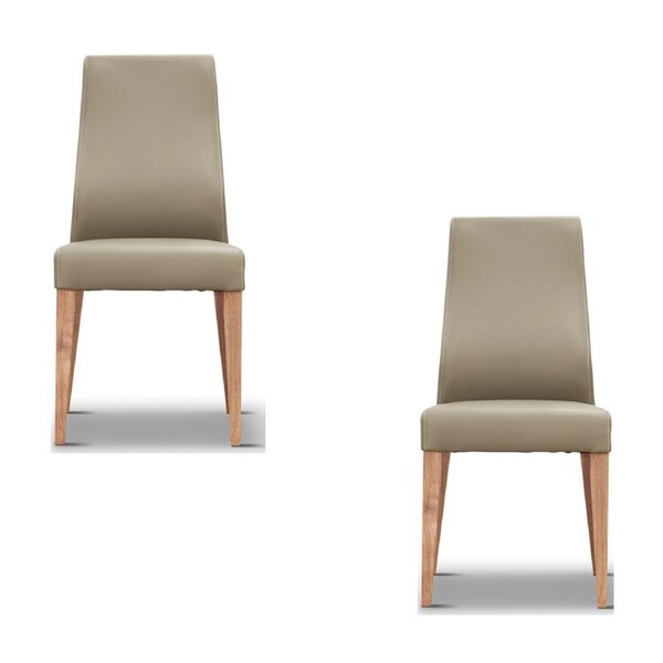 Rosemallow 2pc Set PU Leather Dining Chair Silver