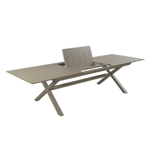 Keter Barcelona Aluminium Extendable Dining Table - Cappuccino