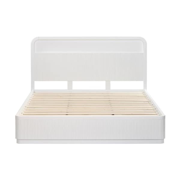 Manna Queen Bed Fluted Frame White