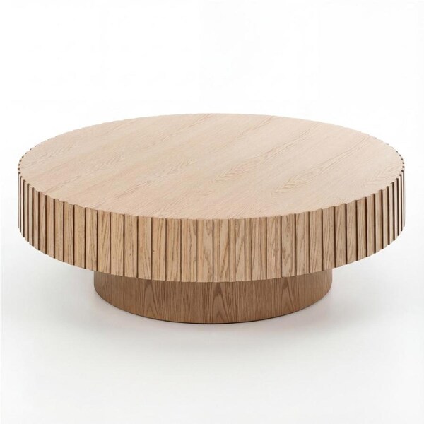 Alicia 100cm Wooden Round Coffee Table Natural