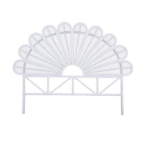 Sunny Queen Rattan Cane Bed Head Headboard White