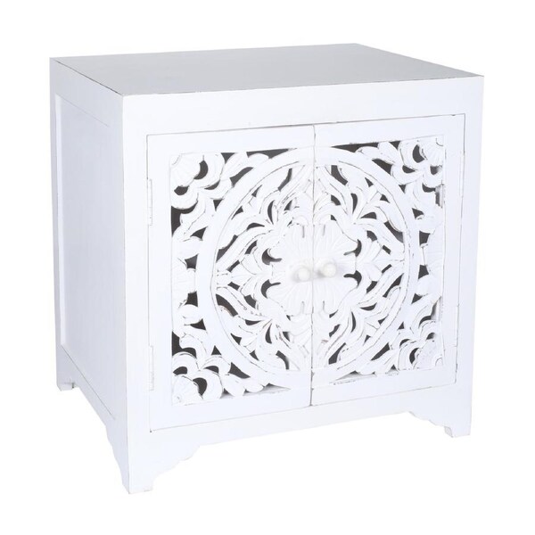 Surya Bedside Table White