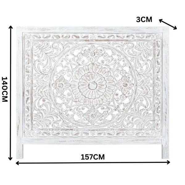 Surya Queen Bed Headboard Bed Head White