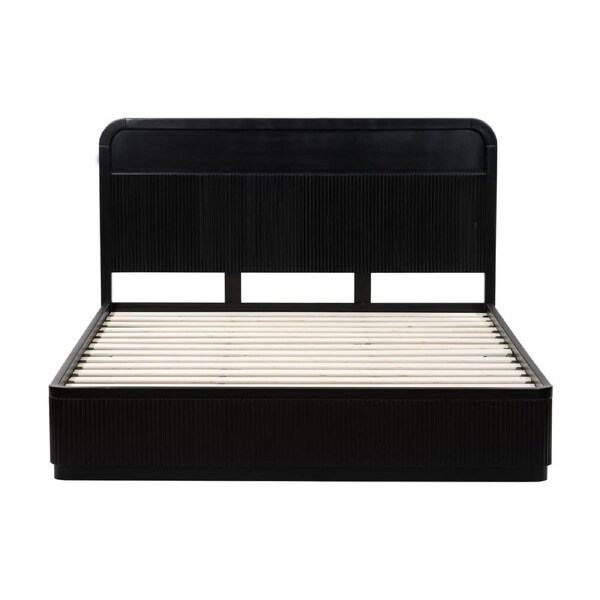 Manna Queen Bed Fluted Frame Black