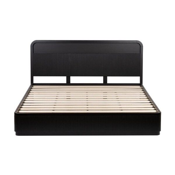 Manna King Bed Fluted Frame Black