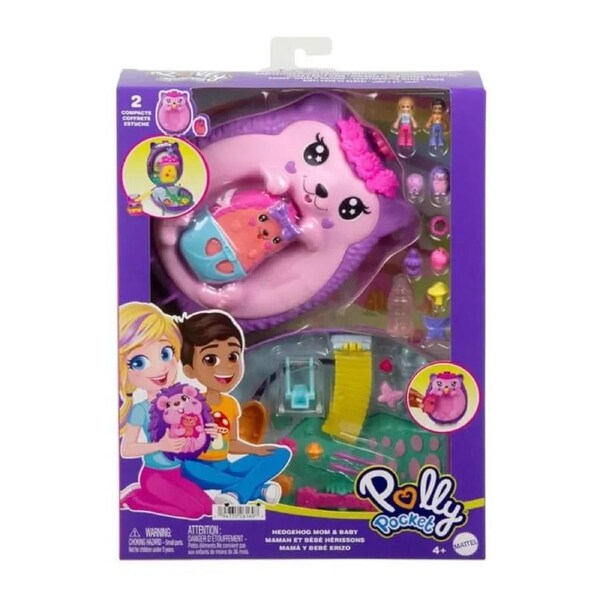 Polly Pocket Hedgehog Mom & Baby Compact Playset