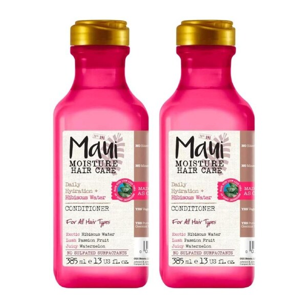 MAUI Moisture Daily Hydration Conditioner Hibiscus Water 385mL – All Hair Types (Pack of 2)