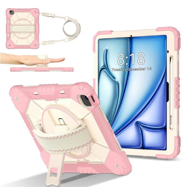 Catzon Tablet Case for iPad Air 13Inch M2 / M3 Shockproof Case with Strap-RosyGold