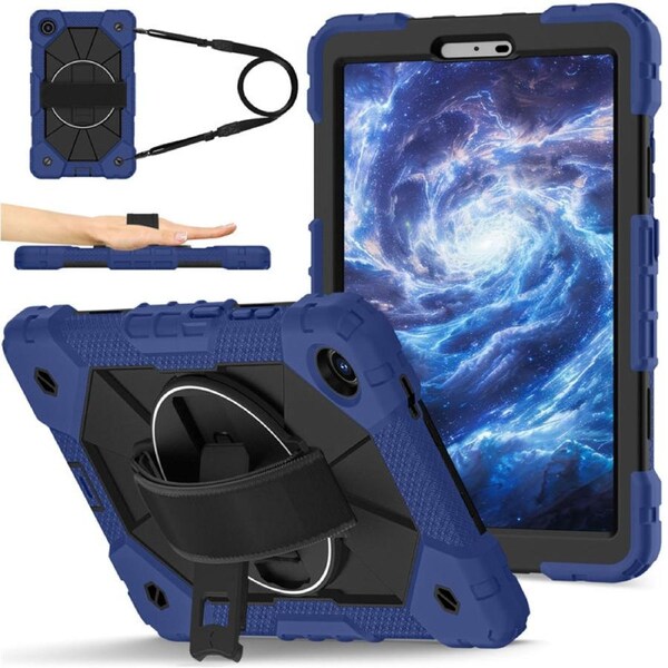 Catzon Tablet Case for Lenovo Tab One / K9 8.7 Inch Shockproof Case with Strap-NavyBlueBlack