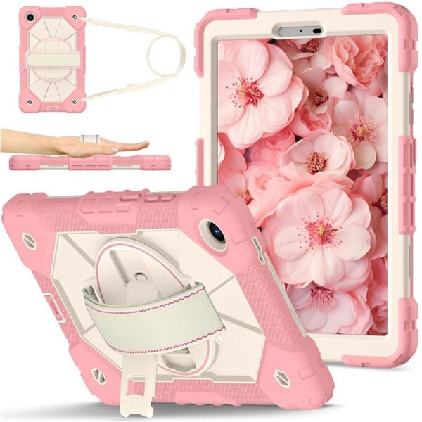 Catzon Tablet Case for Lenovo Tab One / K9 8.7 Inch Shockproof Case with Strap-RosyGold