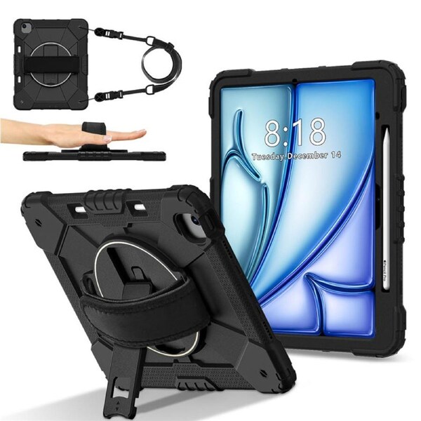 Catzon Tablet Case for iPad Air 13Inch M2 / M3 Shockproof Case with Strap-BlackBlack