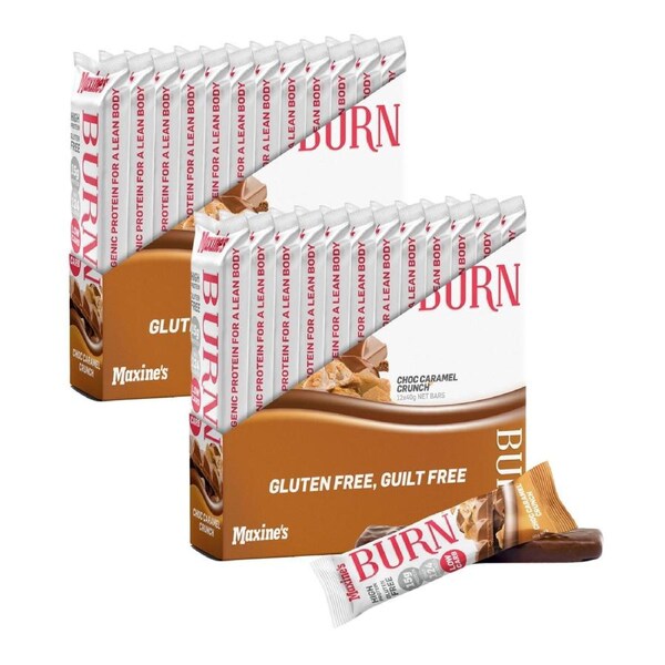 Maxines Burn Caramel Crunch Bar 12x40g x2
