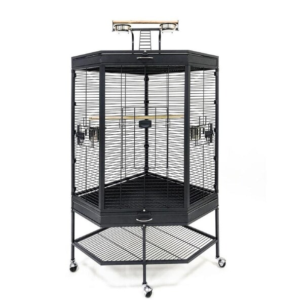 Flyline Play Top Corner Bird Cage for Finch Budgie Cockatiel