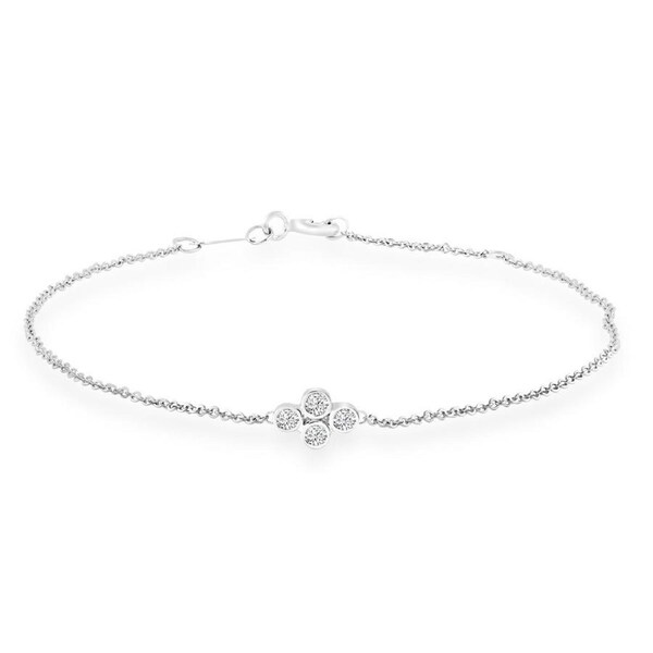 Bracelet with 0.15ct Diamonds in 9K White Gold 17+2cm