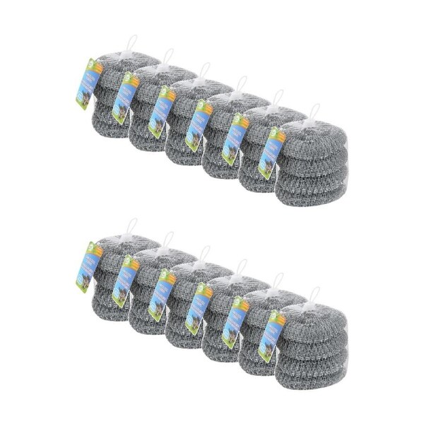 12x 4pc Fresh Start Mesh Cleaning Scourers Scrubbers Stainless Steel